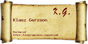 Klasz Gerzson névjegykártya